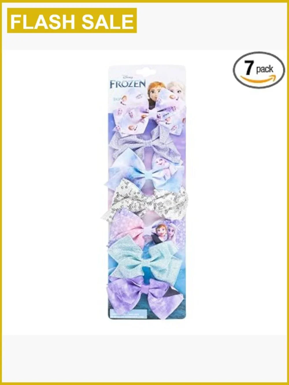 7 Piece Frozen II Hair Bow Set, Alligator Clips, Ages 3+